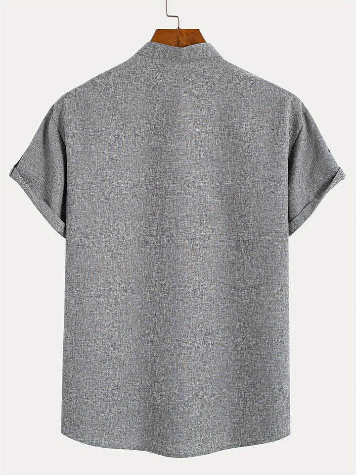 Leblanc™ | Chemise élégante à manches courtes et col montant