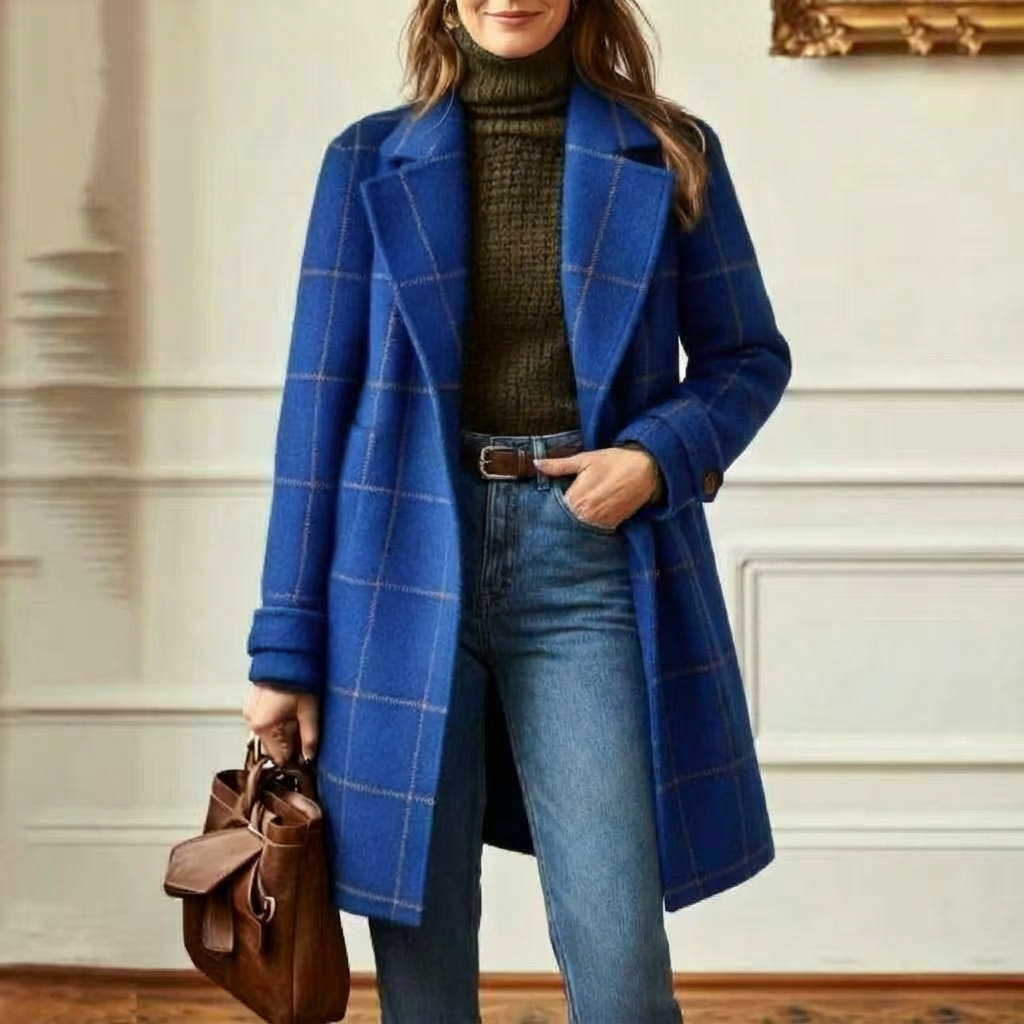 Arvae – Manteau à carreaux raffiné
