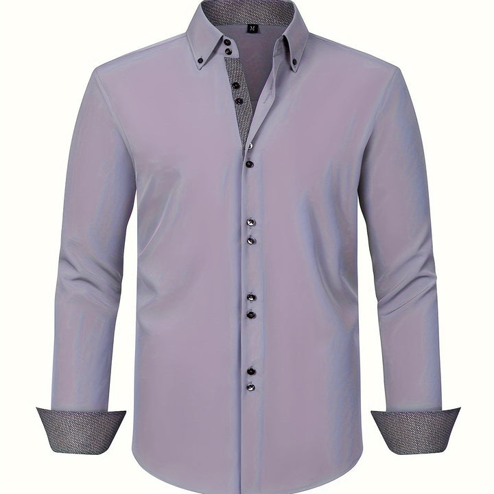 Mode Lumiére™ | CHEMISE ÉLÉGANTE LÉGÈRE AVEC DÉTAILS CONTRASTÉS