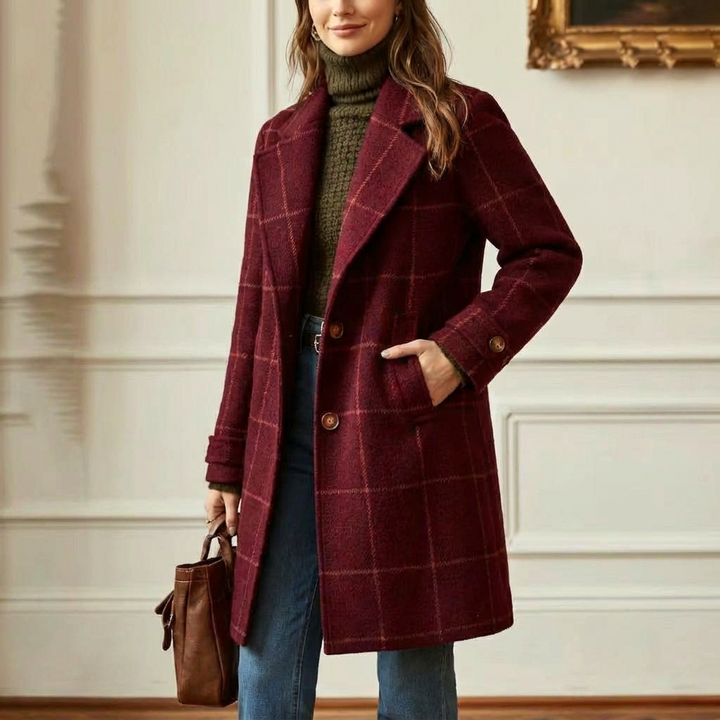 Arvae – Manteau à carreaux raffiné