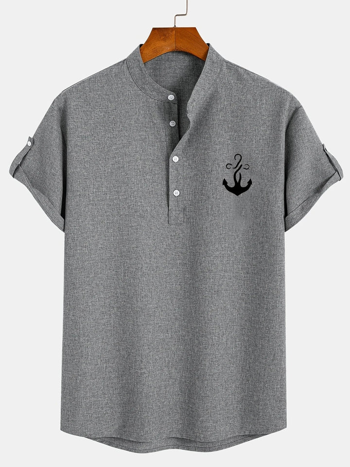 Leblanc™ | Chemise élégante à manches courtes et col montant