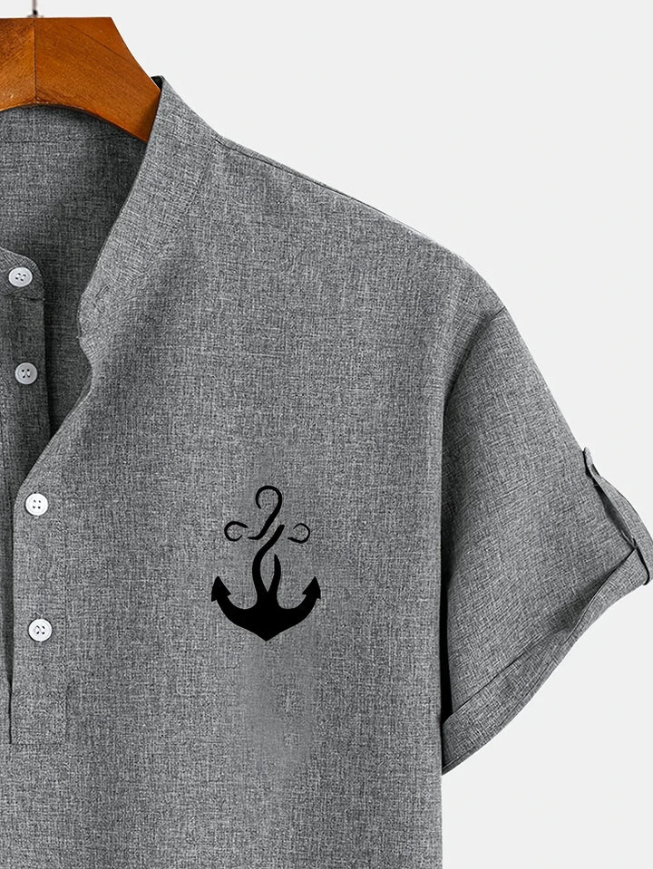 Leblanc™ | Chemise élégante à manches courtes et col montant