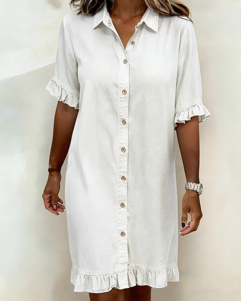 Mode Lumiere™ | Robe en Denim Confortable avec Plis Flatteurs