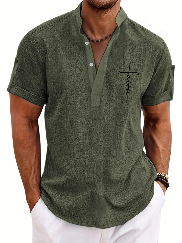 Leblanc™ | Chemise élégante à manches courtes et col montant