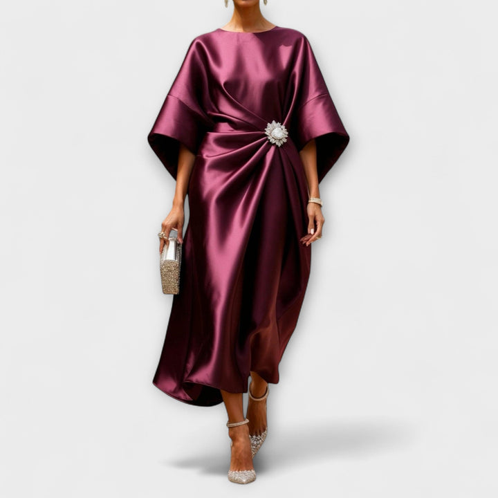 Robes maxi en satin luxueuses avec paillettes