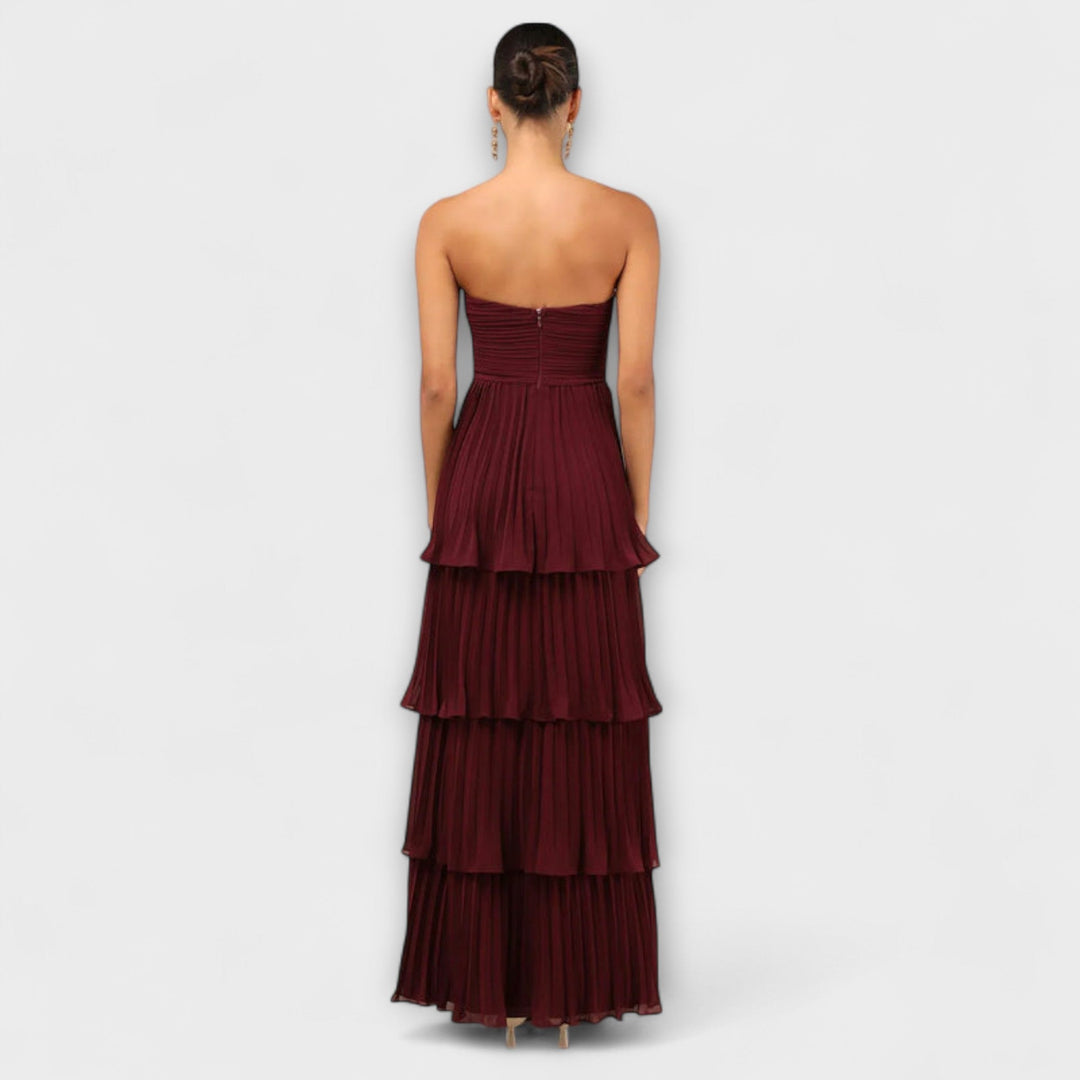 Mode Lumiére™ - Robe maxi sans bretelles avec détails plastifiés
