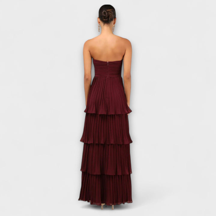 Mode Lumiére™ - Robe maxi sans bretelles avec détails plastifiés