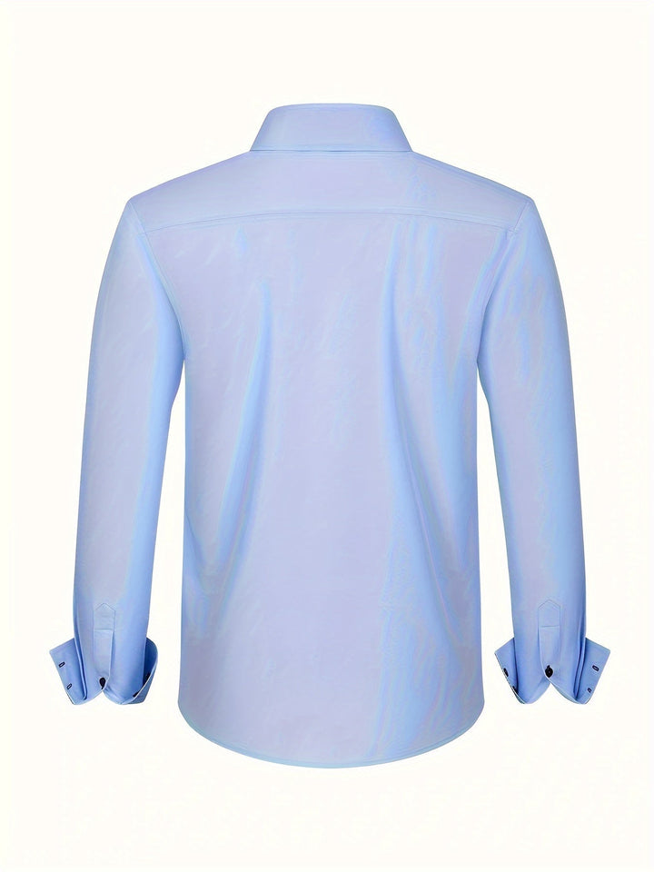 Mode Lumiére™ | CHEMISE ÉLÉGANTE LÉGÈRE AVEC DÉTAILS CONTRASTÉS