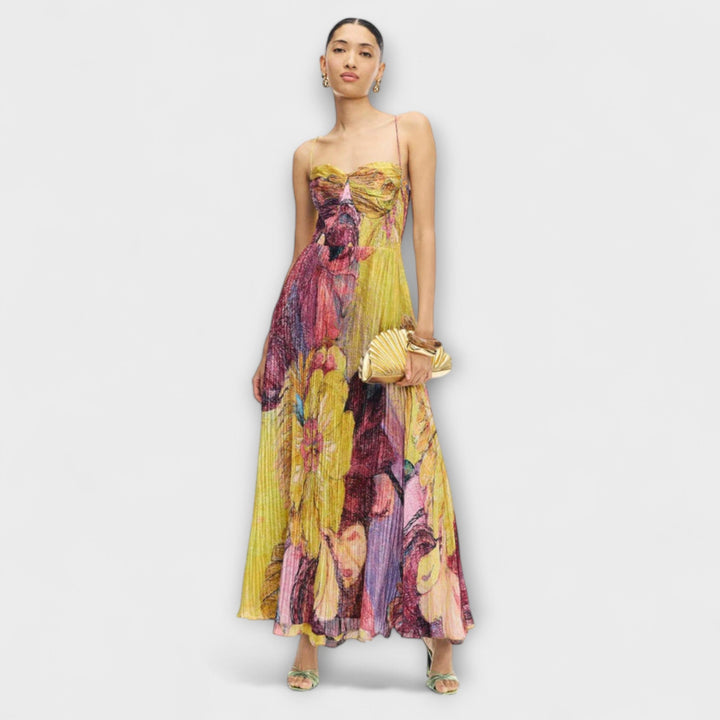 Kiara - Robe maxi avec un motif Ikat vif