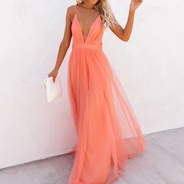 Mode Lumiére ™ | Robe Maxi Lumière Corail
