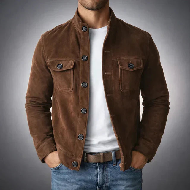 Mode Lumiére™ | Veste en daim boutonnée pour homme