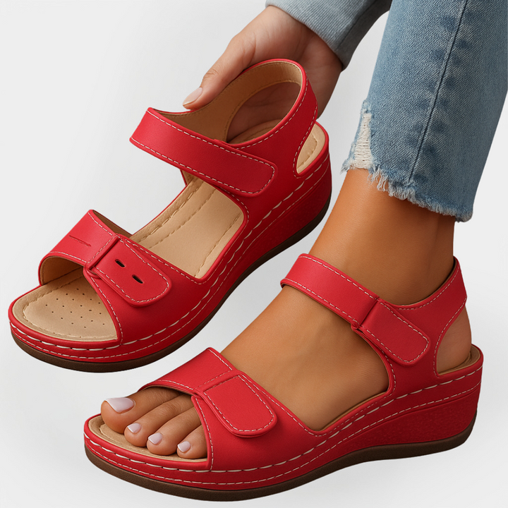 Mode Lumiére™ Sandales orthopédiques en cuir avec talon