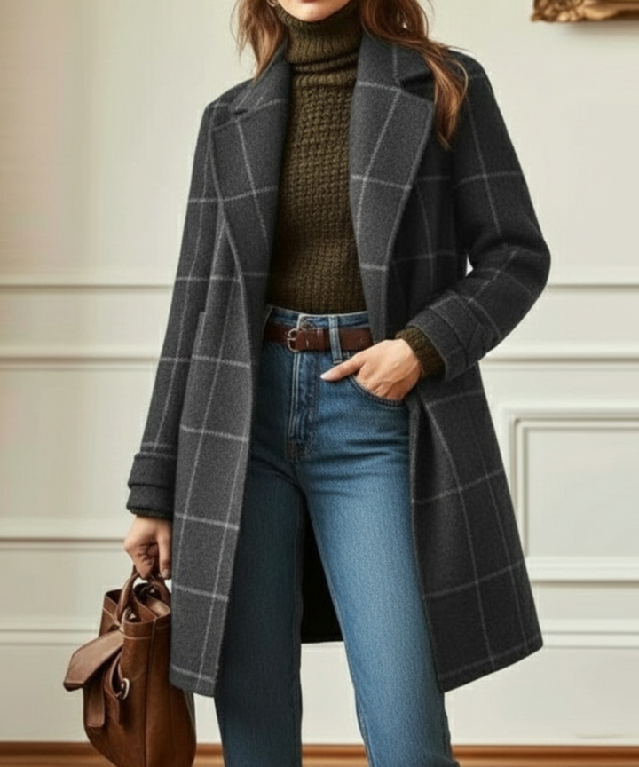 Arvae – Manteau à carreaux raffiné