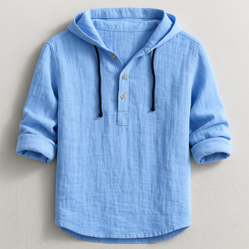 Mode Lumiere™ | Chemise à Capuche Élégance Décontractée en Lin Premium