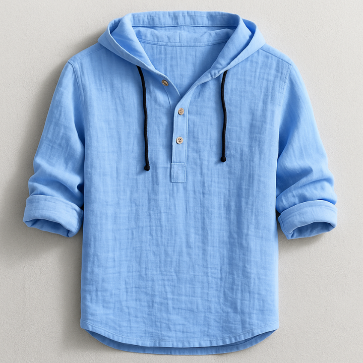 Mode Lumiere™ | Chemise à Capuche Élégance Décontractée en Lin Premium