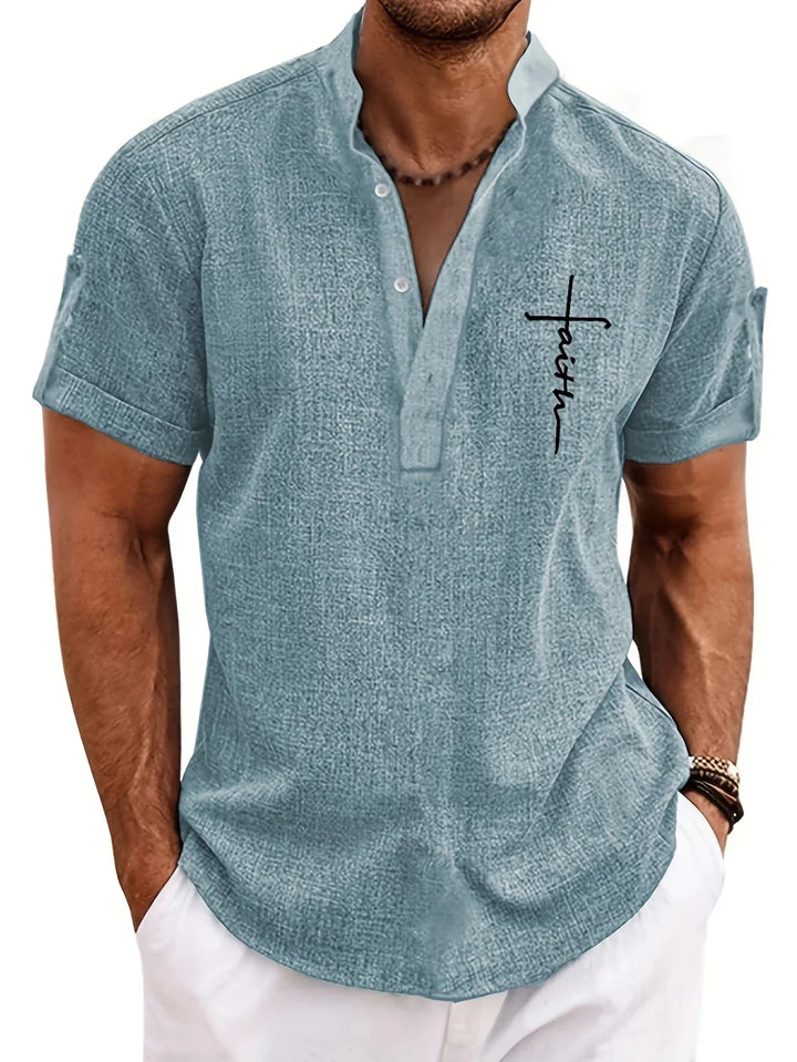 Leblanc™ | Chemise élégante à manches courtes et col montant
