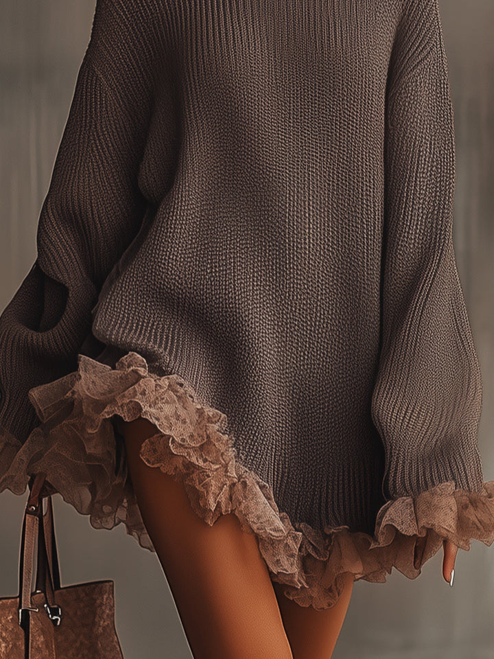 Robe pull à volants — Douce, chaude & romantique