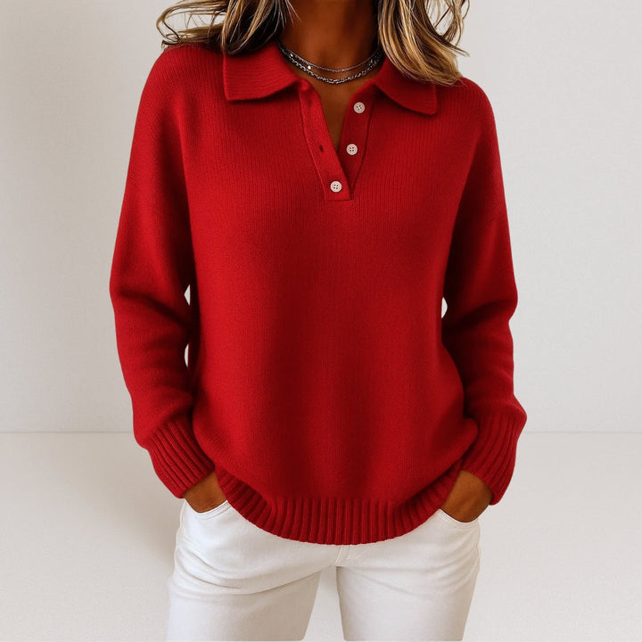 Pull Col Polo Élégant – Confort Doux et Style Intemporel