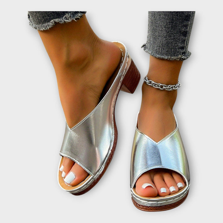 Mode Lumiére™ Sandales à Talon Épais et Talon Ouvert