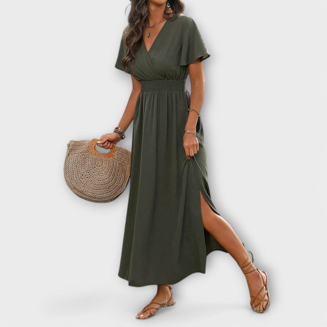 Heather - Robe Boho Élégante avec Décolleté en V et Manches Longues