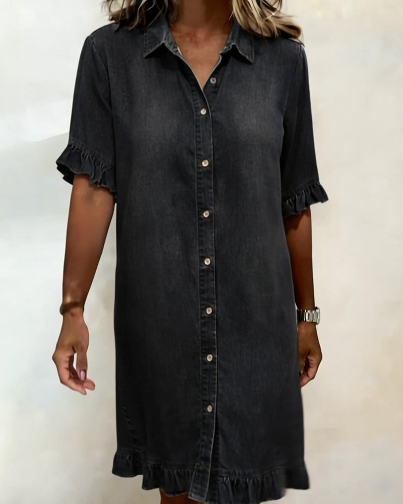 Mode Lumiere™ | Robe en Denim Confortable avec Plis Flatteurs