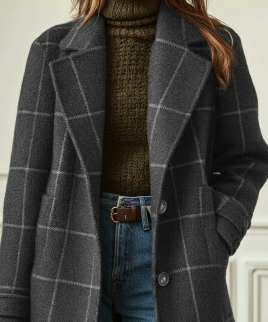 Arvae – Manteau à carreaux raffiné