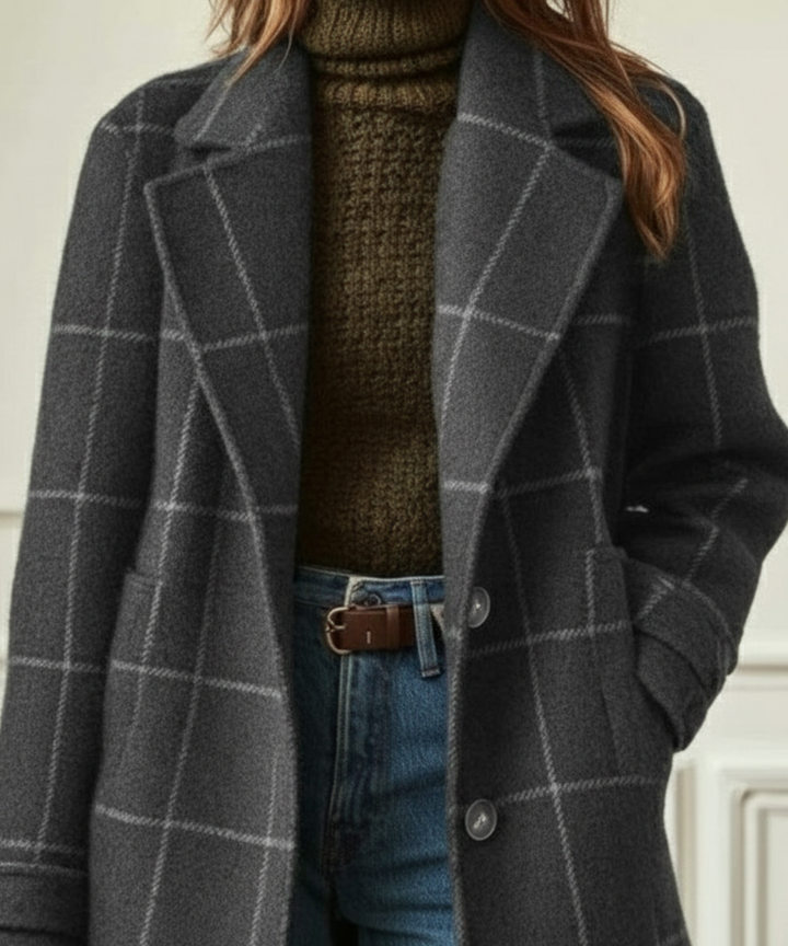 Arvae – Manteau à carreaux raffiné