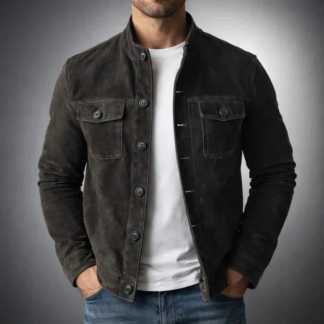 Mode Lumiére™ | Veste en daim boutonnée pour homme