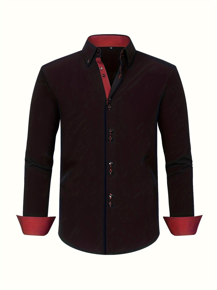 Mode Lumiére™ | CHEMISE ÉLÉGANTE LÉGÈRE AVEC DÉTAILS CONTRASTÉS