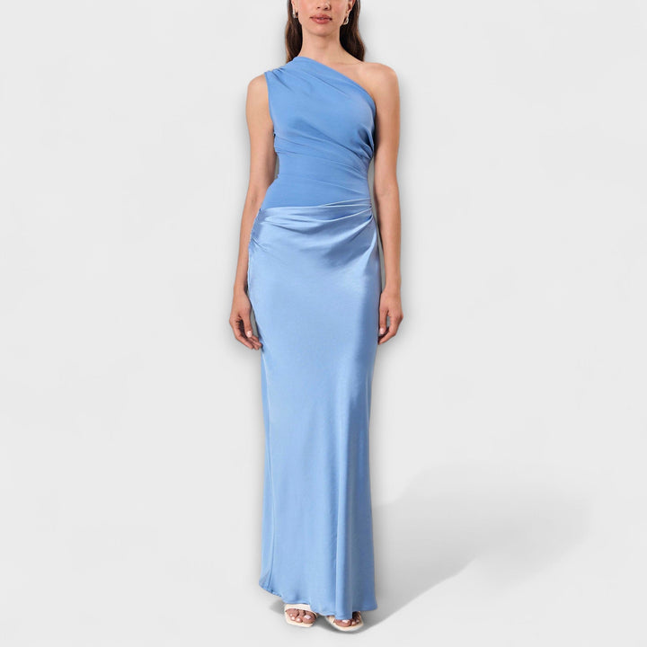 Robes maxi élégantes à une épaule et plis