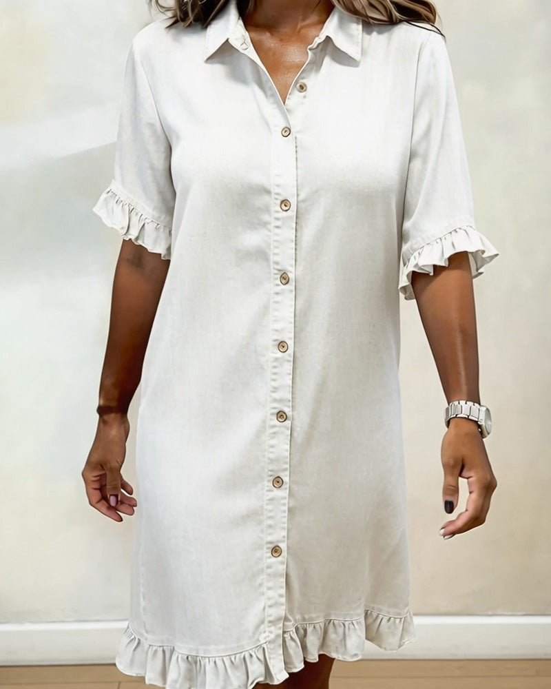 Mode Lumiere™ | Robe en Denim Confortable avec Plis Flatteurs