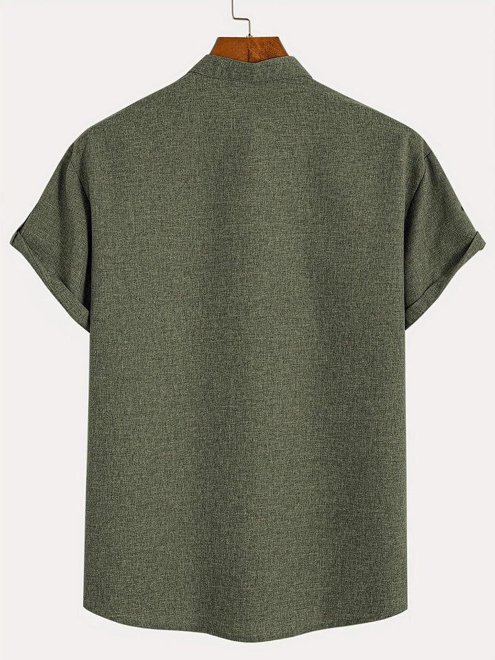 Leblanc™ | Chemise élégante à manches courtes et col montant