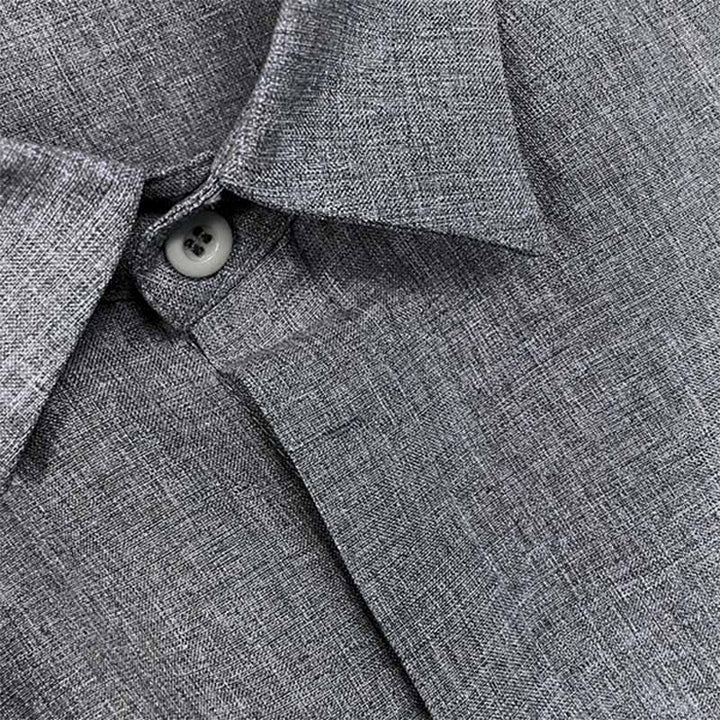 Mode Lumiére™ | Chemise en Lin et Coton avec Col Décontracté pour Homme