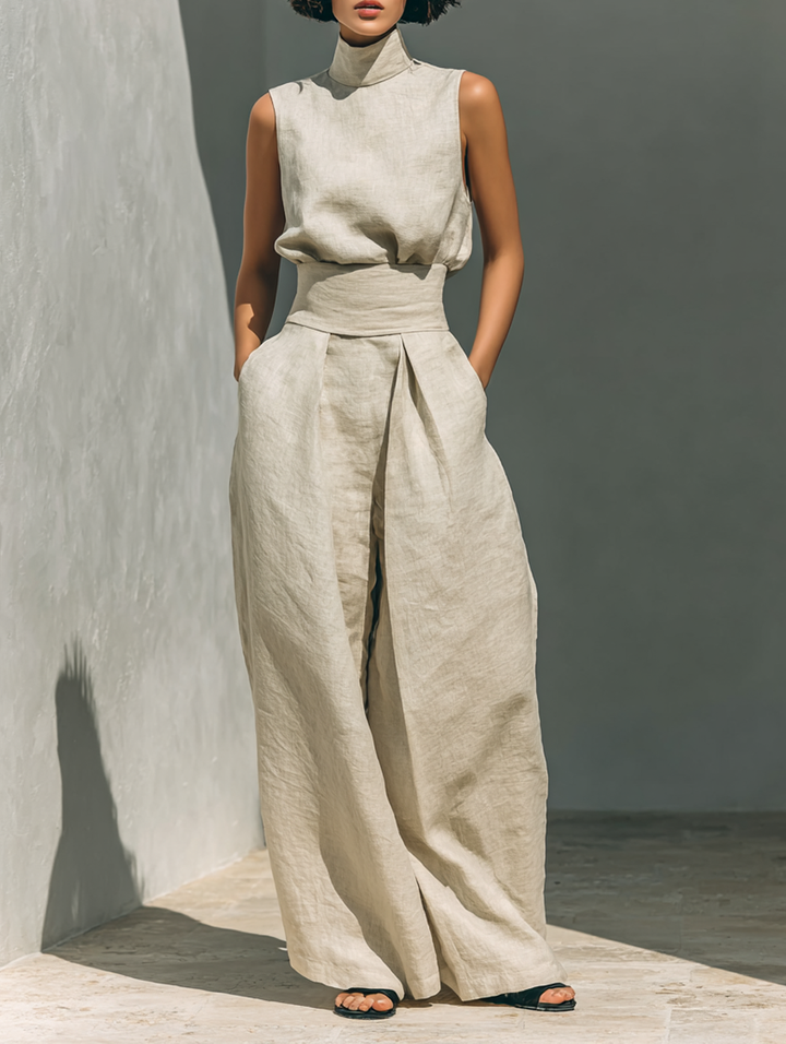 Mode Lumiére™  | ENSEMBLE PANTALON LARGE EN COTON POUR FEMME