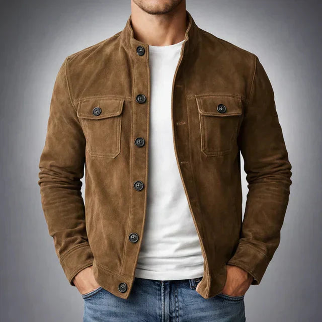 Mode Lumiére™ | Veste en daim boutonnée pour homme