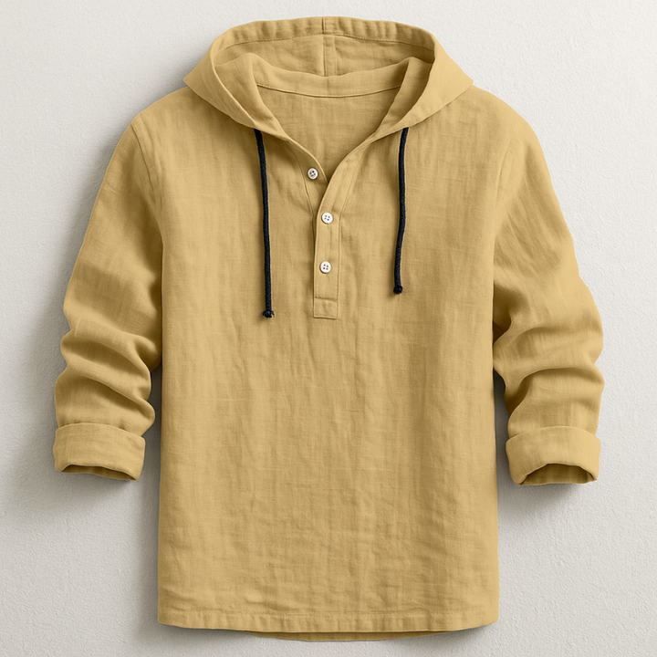 Mode Lumiere™ | Chemise à Capuche Élégance Décontractée en Lin Premium
