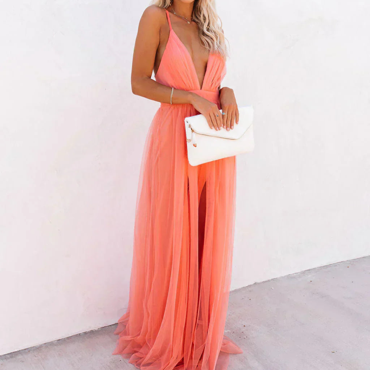 Mode Lumiére ™ | Robe Maxi Lumière Corail
