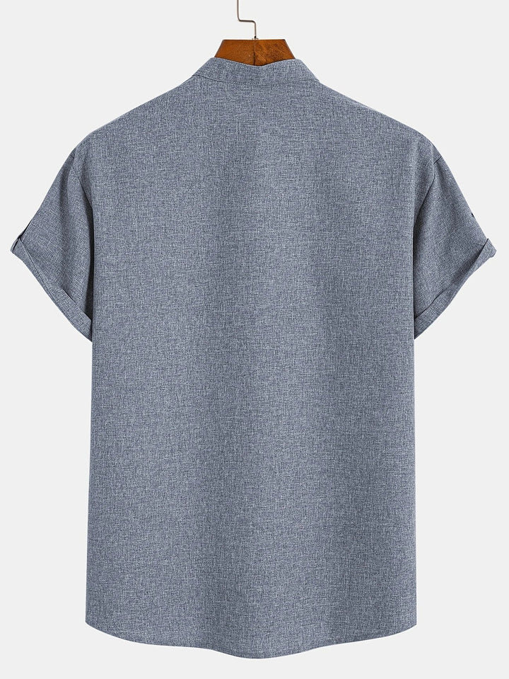 Leblanc™ | Chemise élégante à manches courtes et col montant