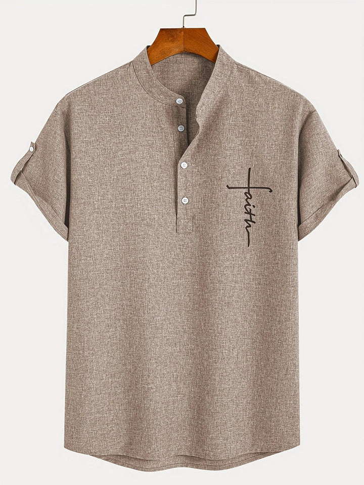 Leblanc™ | Chemise élégante à manches courtes et col montant