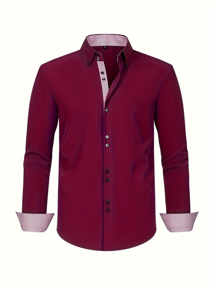 Mode Lumiére™ | CHEMISE ÉLÉGANTE LÉGÈRE AVEC DÉTAILS CONTRASTÉS