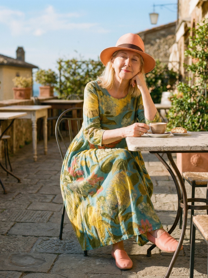 Galen | Robe en Toile Peinte
