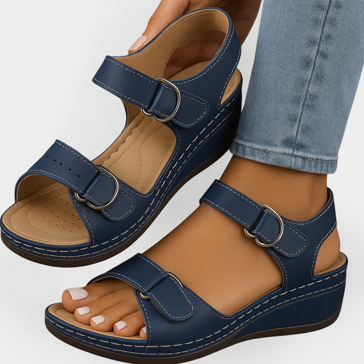 Mode Lumiére™ Sandales orthopédiques en cuir avec talon