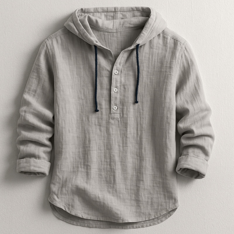 Mode Lumiere™ | Chemise à Capuche Élégance Décontractée en Lin Premium