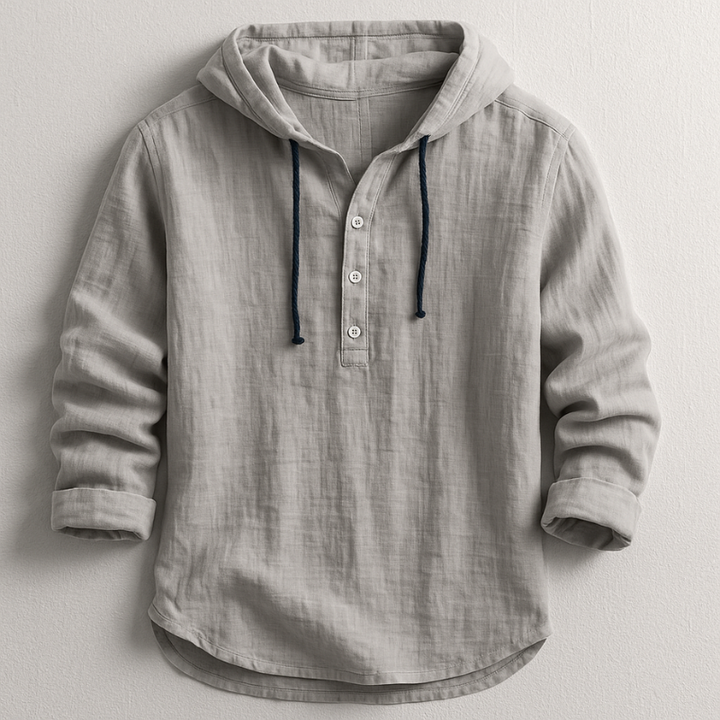 Mode Lumiere™ | Chemise à Capuche Élégance Décontractée en Lin Premium