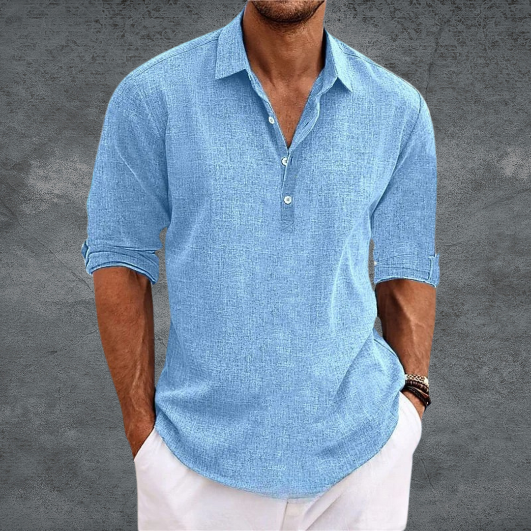 Mode Lumiere™ Chemise en Lin Minimaliste Style Estival Élégant