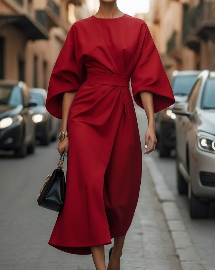 Mode Lumiére™| Robe Maxi Élégante à Manches Volumineuses