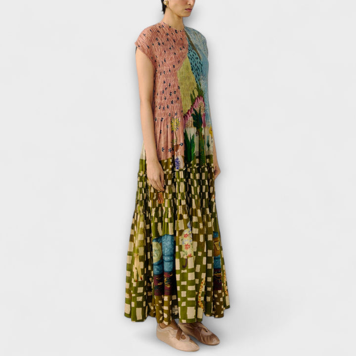 Amara - Robe plissée avec motif animal