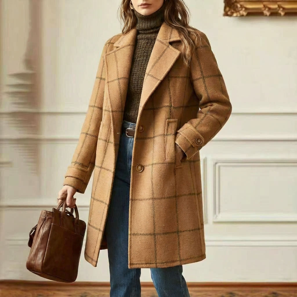 Arvae – Manteau à carreaux raffiné
