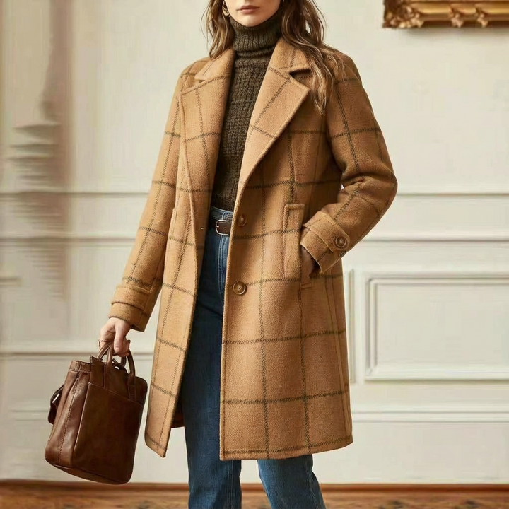 Arvae – Manteau à carreaux raffiné