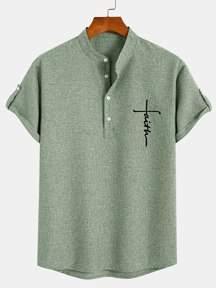 Leblanc™ | Chemise élégante à manches courtes et col montant